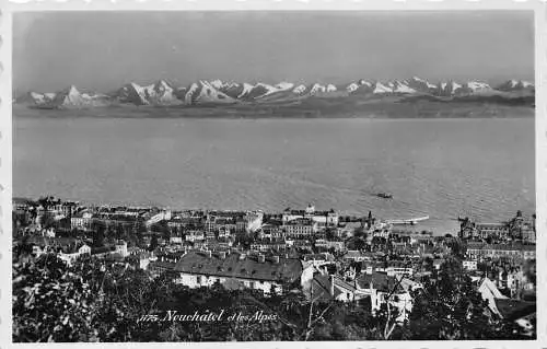 C007 Schweiz, Neuenburg et les Alpes Vintage Postkarte
