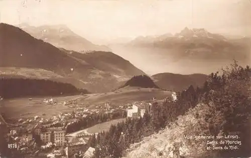 C008 Schweiz Leysin dents de Morcles et Dents du Midi 1923 Vintage Postkarte