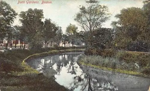 L068 England Boston 1910 Bath Gardens Postkarte