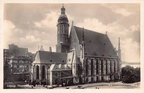 L053 Deutschland Leipziger Thomaskirche Kirche RPPC Vintage Postkarte