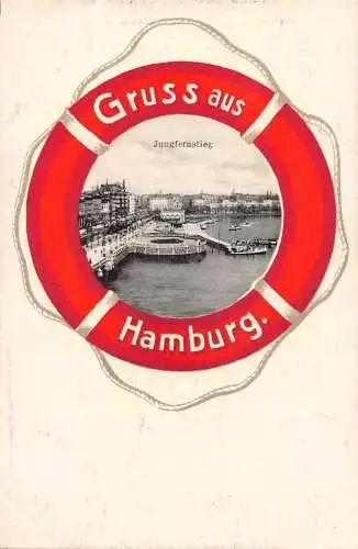 L005 Deutschland Gruss aus Hamburg Vintage Postkarte