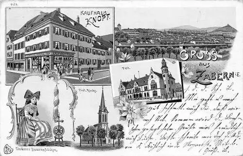 L005 Deutschland 1904 Gruss aus Zabern iE Litho Vintage Postkarte