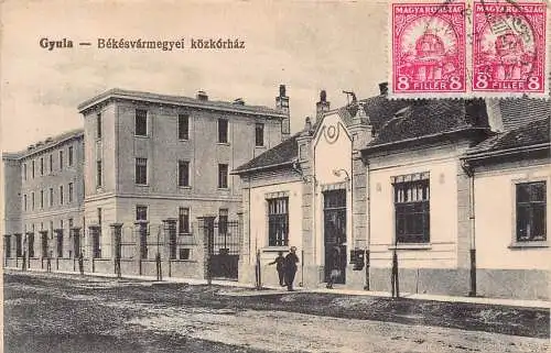 Ungarn 1926 Gyula Bekesvarmegyei Kozkorhaz Esperanto Vintage Postkarte