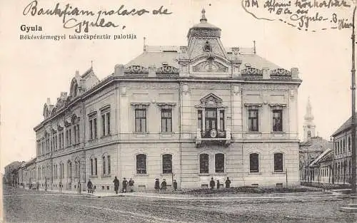 Ungarn 1926 Gyula Bekesvarmegyei takarekpenztar palotaja Palace Bank Postkarte