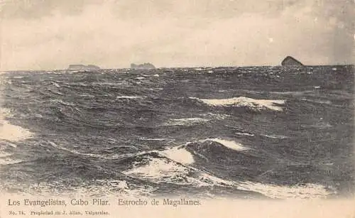 A877 Chile Los Evangelistas Cabo Pilar Estrocho de Magallanes Vintage Postkarte