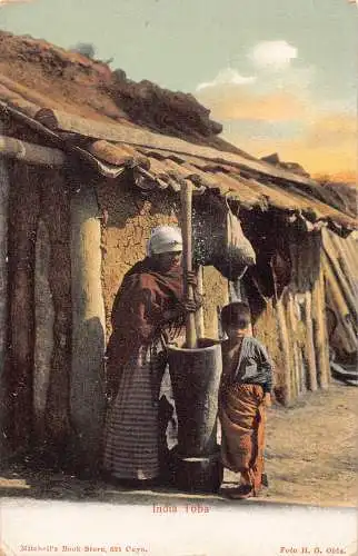 A877 Argentinien Ureinwohner Frau Kind arbeitet Indien Toba ethnische Volk Postkarte