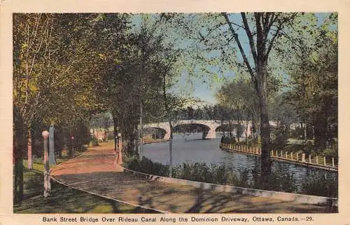 C006 Kanada, Ottawa, Bank Street Bridge Vintage Postkarte