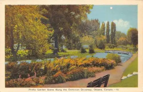C006 Kanada, Ottawa, Garten Vintage Postkarte