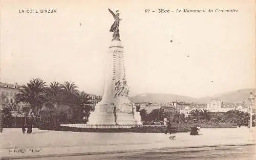 C009 Frankreich, Nice Le Monument du Centenaire Vintage Postkarte