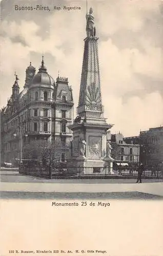 A877 Argentinien Buenos Aires Monumento 25 de Mayo Denkmal Vintage Postkarte
