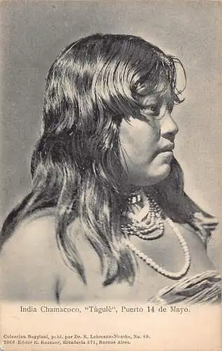 A877 Argentinien Indien Chamacoco Tigule Puerto 14 de Mayo ethnisches Mädchen Postkarte
