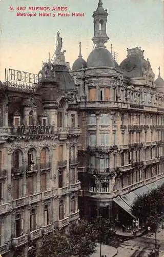 A877 Argentinien Buenos Aires Metropol Hotel y Paris Hotel Vintage Postkarte