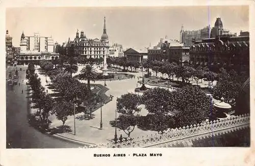A878 Argentinien Buenos Aires Plaza Mayo RPPC Vintage Postkarte