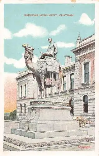 A882 England Chatham Gordons Monument Vintage Postkarte