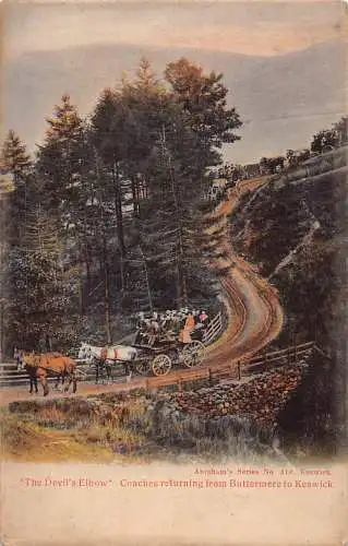 A882 England Devil's Elbow Coaches Return Buttermere to Keswick Vintage Postkarte