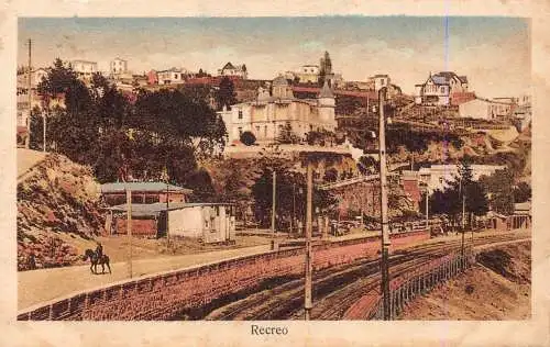 A878 Chile Recreo Landschaft Eisenbahnen Vintage Postkarte
