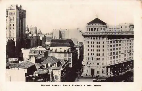 A878 Argentinien Buenos Aires Calle Florida y Mitre RPPC Vintage Postkarte