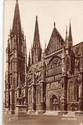L164 Deutschland Regensburger Kirche aus Süden RPPC Vintage Postkarte