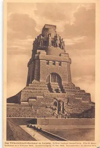 L165 Deutschland 1927 Voelkerschlachtdenkmal zu Leipzig Denkmal Vintage Postkarte