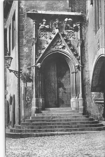 L164 Deutschland Regensburg Rathausportal Eingangstür Rathaus RPPC Vintage Postkarte
