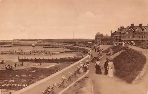 A884 England 1914 Westgate on Sea Promenade Vintage Postkarte
