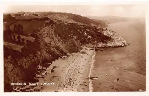 A885 England Torquay Oddicombe Beach RPPC Vintage Postkarte