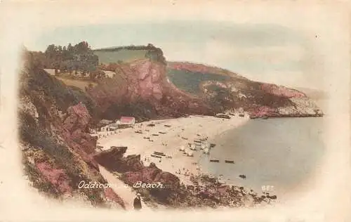 A885 England Torquay Oddicombe Beach Vintage Postkarte