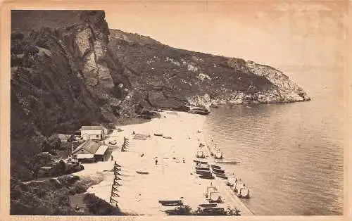 A885 England Oddicombe Beach Torquay Cliffs Vintage Postkarte