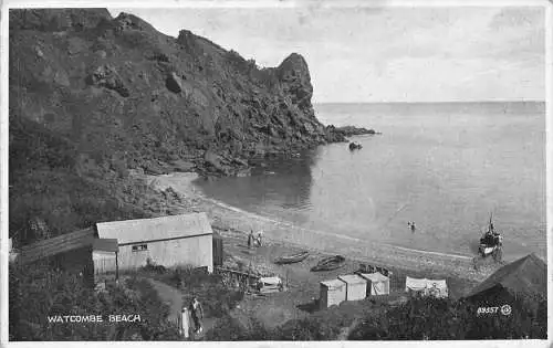 A885 England Watcombe Beach Vintage Postkarte