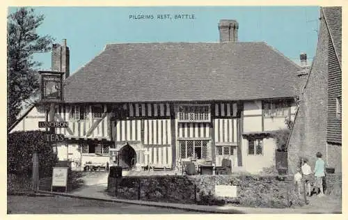 A886 England Pilgrims Rest Inn Battle Vintage Postkarte