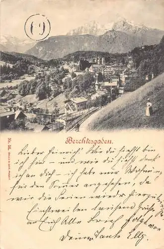 L165 Deutschland 1898 Berchtesgaden Panoramablick Vintage Postkarte