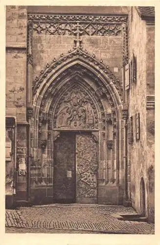 L165 Deutschland Würzburg Marienkapelle Nord Eingang Vintage Postkarte