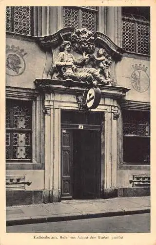 L166 Deutschland 1930 Kaffeebaum Relief von August dem Starken Leipzig Postkarte