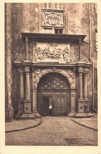 L165 Deutschland Würzburg Alte Universität Haupteingang Vintage Postkarte