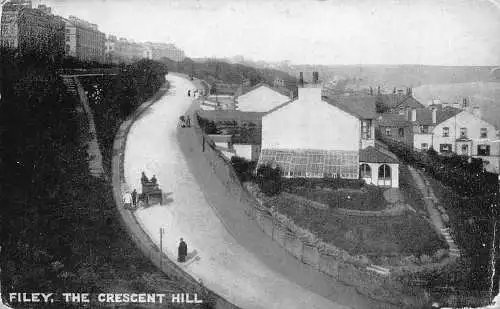 A887 England 1913 Filey Crescent Hill Vintage Postkarte