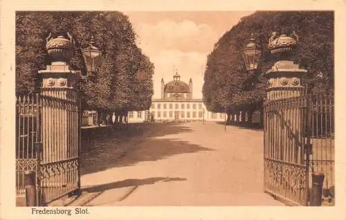 A063 Dänemark 1912 Fredensborg Schlitz Schloss Tor Vintage Postkarte