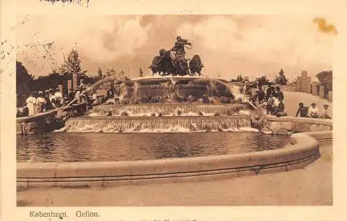 A063 Dänemark 1911 Kobenhayn Gefion Brunnen Vintage Postkarte