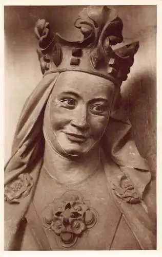 L166 Deutschland Dom zu Meissen Kaiserin Editha Statue RPPC Vintage Postkarte