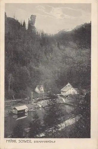 A063 Deutschland 1921 Fraenkische Schweiz Berge Stempfermühle Mühle Postkarte