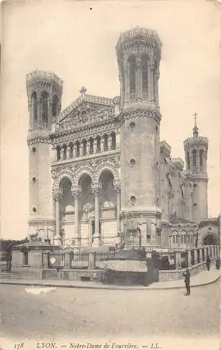 C013 Frankreich, Lyon Notre-Dame De Fourviere 1906 alte Postkarte