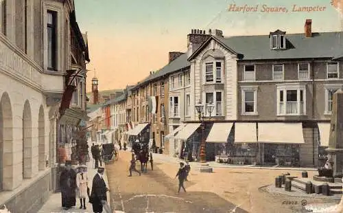 A884 England 1915 Harford Square Lampeter Vintage Postkarte
