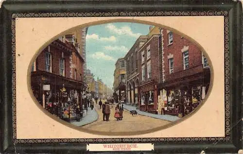 A884 England 1912 Whitchurch High Street Shops Passepartout Postkarte