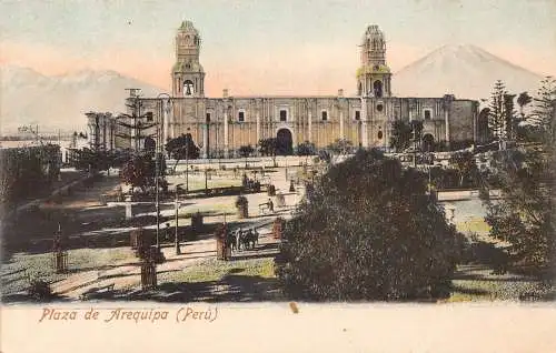 A878 Peru Plaza de Arequipa Platz Vintage Postkarte
