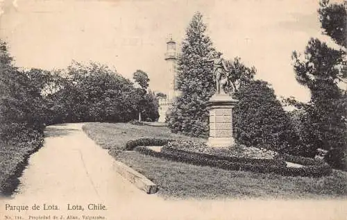 A878 Chile Parque de Lota Park Vintage Postkarte
