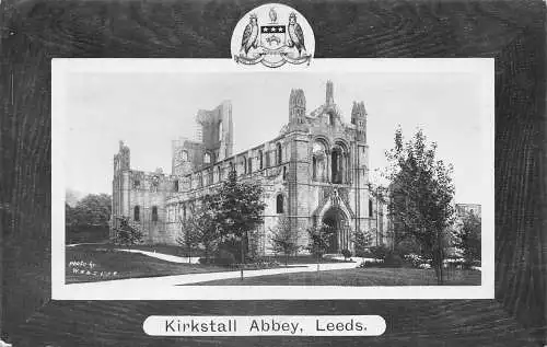 A883 England Leeds Kirkstall Abbey Passepartout Vintage Postkarte