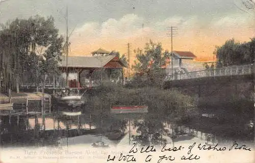 A879 Argentinien 1904 Buenos Aires Provincia Tigre River Bridge Vintage Postkarte
