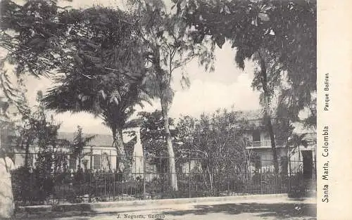 A879 Kolumbien Santa Maria Parque Bolivar Park Vintage Postkarte