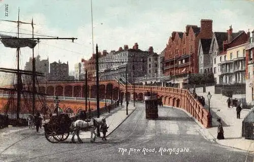 A884 England 1910 New Road Ramsgate Carriage Tram Vintage Postkarte