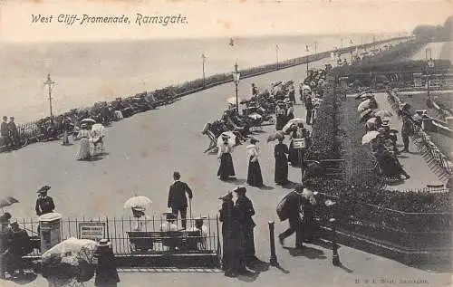 A886 England 1906 Ramsgate West Cliff Promenade Vintage Postkarte