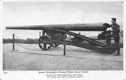 A886 England Queen Elizabeth's Pocket Pistol Dover Castle Canon Postkarte